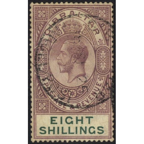 566 - 1924 MCCA 8s dull purple & green, VFU (horizontal crease), SG.101. (1) Cat. £550