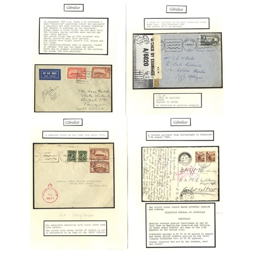 567 - 1929-43 small group of covers neatly written up on leaves incl. airmails, 1923 airmail cover from Ch... 