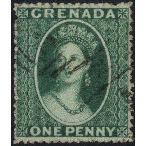 574 - 1861 1d bluish green FU, SG.1 Sismondo Cert (2003), Cat. £325