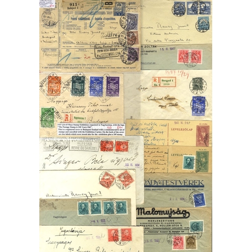 594 - 1930's-40's covers & cards with an attractive variety of frankings, 1937 Exhibition cover noted, 194... 