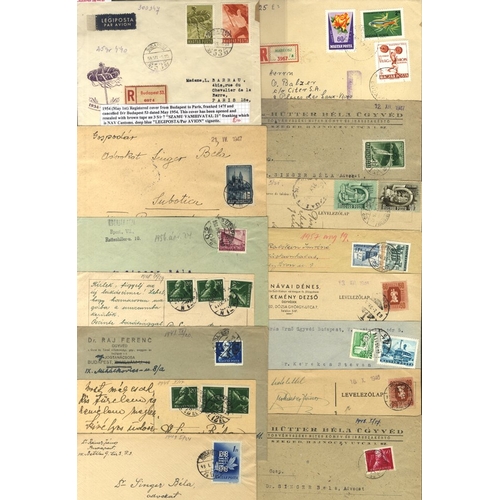 596 - 1940's-60's commercial covers & cards with a wide range of frankings incl. registered, airmail, expr... 