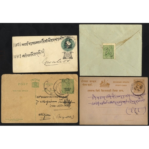 600 - INDIA NATIVE STATES 19th/20thC Convention & Feudatory States QV & KGV postal stationery covers & car... 