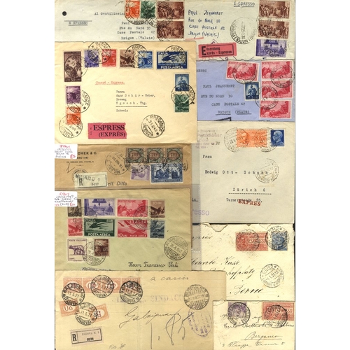 613 - Express mail 1921-63, many with express stamps (15), also registered letters from the same period wi... 