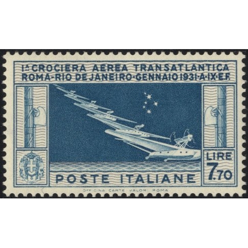 614 - 1930 Transatlantic flight 7L.70 light blue & drab, UM, faint overall gum toning o/w VF, SG.303. (1) ... 