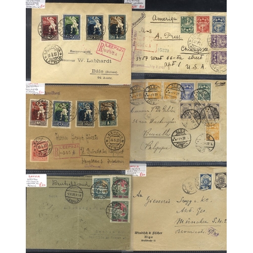 645 - 1886-1926 cards & covers incl. Russian period used cards (8), 1919 3k-50k on registered cover, good ... 