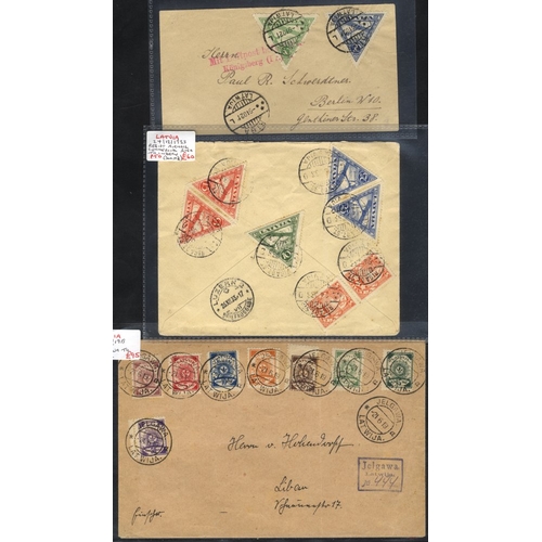 645 - 1886-1926 cards & covers incl. Russian period used cards (8), 1919 3k-50k on registered cover, good ... 