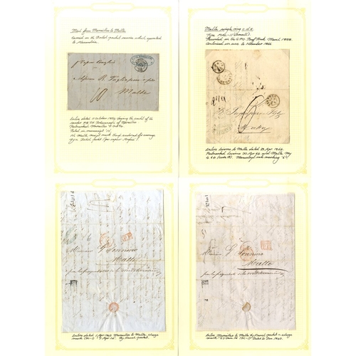 658 - 1700-1865 early covers incoming or internal (14) incl. 1700 from Paris, a number from Egypt, disinfe... 