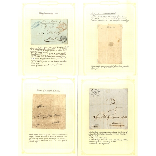 658 - 1700-1865 early covers incoming or internal (14) incl. 1700 from Paris, a number from Egypt, disinfe... 