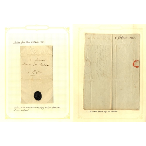 658 - 1700-1865 early covers incoming or internal (14) incl. 1700 from Paris, a number from Egypt, disinfe... 