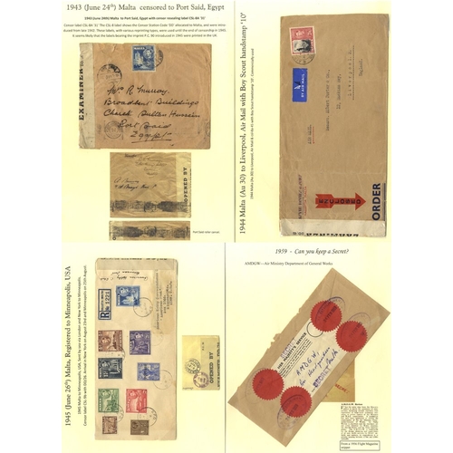 667 - POSTAL HISTORY collection of covers (approx 50) neatly written up on leaves incl. 1933 Zeppelin cove... 