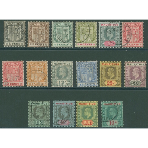 672 - 1910 MCCA Defin set, good to FU, SG.181/195, Cat. £500 (15)