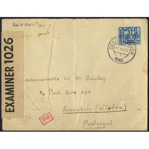 679 - WWII UNDERCOVER MAIL Thomas Cook PO Box 506 1940 cover from Holland with both German & British censo... 