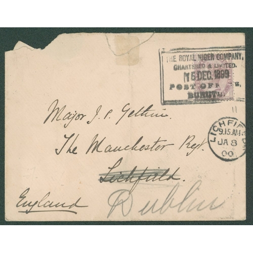 719 - 1899 (Dec 15) envelope to Lichfield, readdressed to Dublin, franked 1d lilac, cancelled by good stri... 