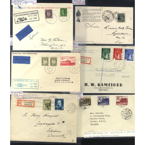 733 - Substantial bundle of covers & cards to c1960 with a few earlier, postcards incl. Polhaven & Nordkap... 