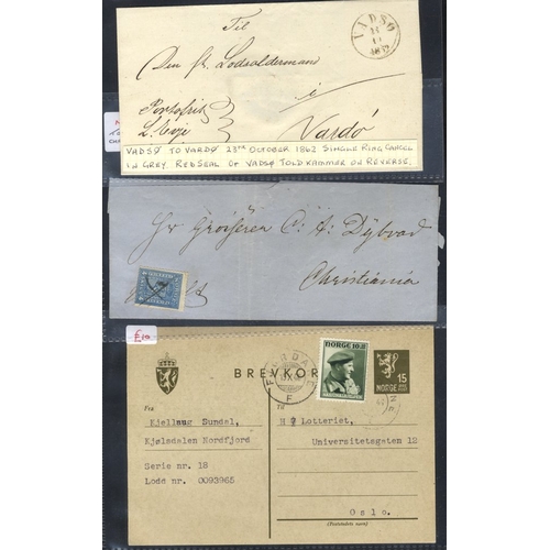 733 - Substantial bundle of covers & cards to c1960 with a few earlier, postcards incl. Polhaven & Nordkap... 