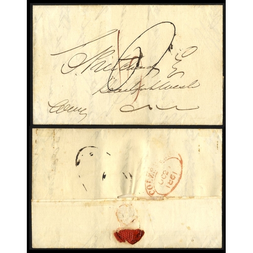 742 - 1861 (23 Oct) entire from Bloemfontein to Beaufort West, rated '6' in black (internal postage) and i... 