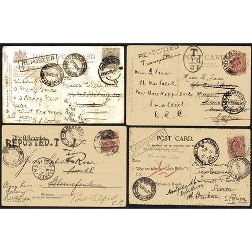 746 - Instructional Markings 1903 (Sep) PPC from Germany to Bloemfontein, re-addressed to Cape Colony show... 