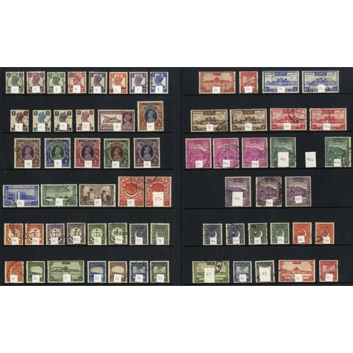 750 - 1947-55 good to VFU collection on hagner leaves incl. 1947 set, 1948 Independence incl. perf variati... 