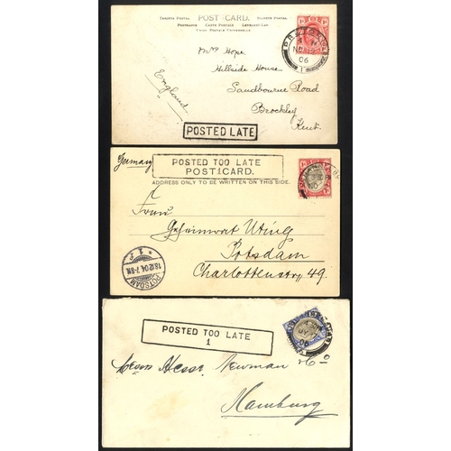 1071 - Instructional Markings 1904 (2 Nov) PPC and 1906 (July) envelope, both from Johannesburg to Germany ... 