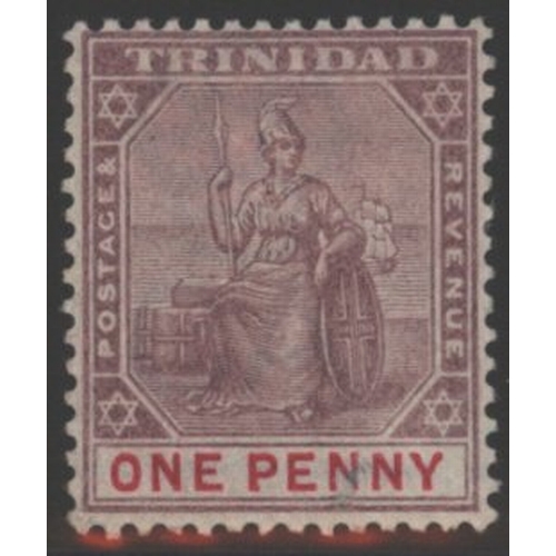 1075 - TRINIDAD 1896 CA 1d dull purple & rose (II) M, a fine example of the oval '0' type, SG.116, Cat. £32... 