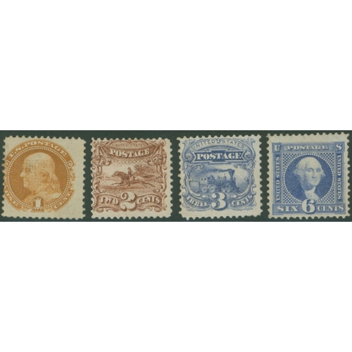 1094 - 1869 with grill 1c, 2c part o.g, 3c & 6c unused, SG.114/7, Cat. £4350 as M, Scott $2250. (4)