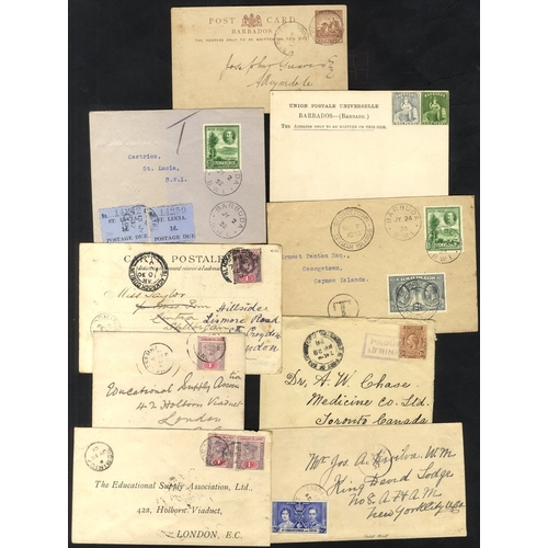 161 - BRITISH WEST INDIES 1880-1945 group of covers (14) incl. 1932-33 two covers ex Barbuda to Cayman Is ... 