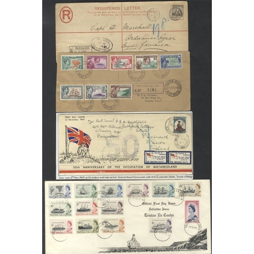 163 - COMMONWEALTH postal history group of covers (14) in a packet incl. Jamaica 1923 2½d Child Welfare, C... 