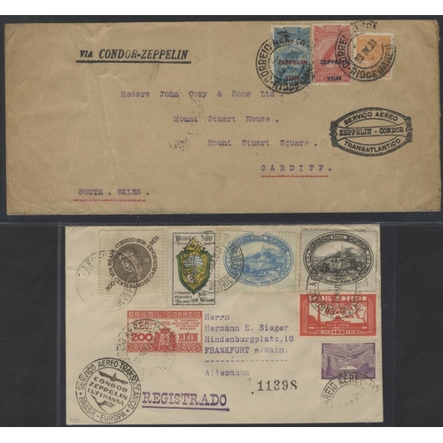 166 - ZEPPELIN 1930-34 South American Zeppelin flown covers (10 + front) incl. 1930 Pan-Am round flight of... 