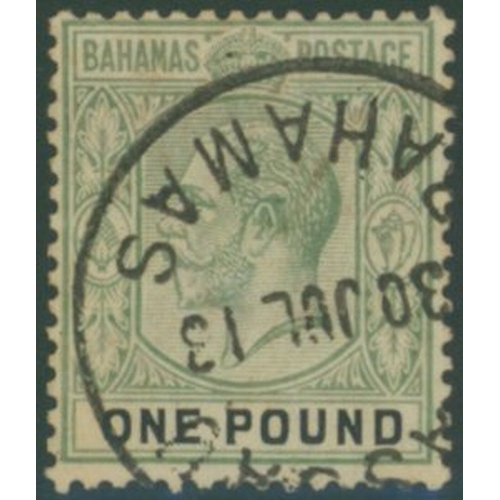 237 - 1912-19 MCCA £1 green & black VFU, SG.89a. (1) Cat. £375