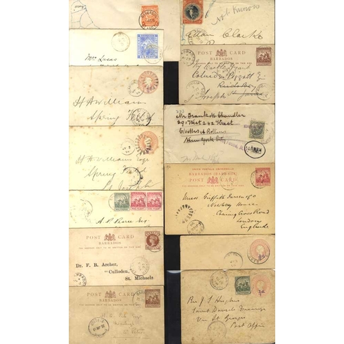 244 - 1893-1980 range of covers (56, approx 26 are modern) in useful QV used stationery cards, good variet... 