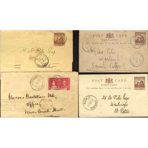 244 - 1893-1980 range of covers (56, approx 26 are modern) in useful QV used stationery cards, good variet... 