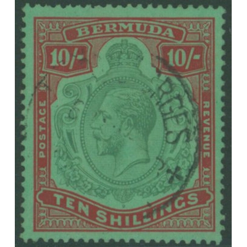 264 - 1924-32 MSCA 10s green & red on deep emerald, VFU, SG.92g. (1) Cat. £275