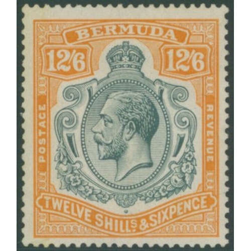 266 - 1924-32 MSCA 12/6d grey & orange showing the 'broken crown & scroll' variety, M (lightly toned gum),... 