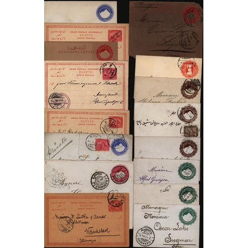 467 - POSTAL STATIONERY range of early unused envelopes, cards & wrappers (20 diff), also used cards or en... 