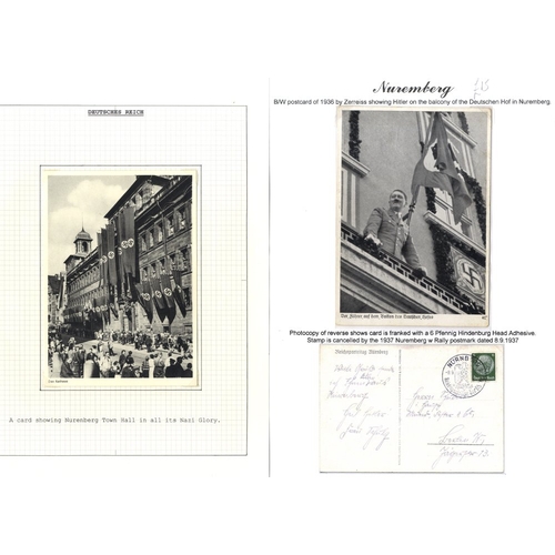 615 - THIRD REICH Nuremberg: attractive collection of cards on leaves illustrating  aspects of the city un... 