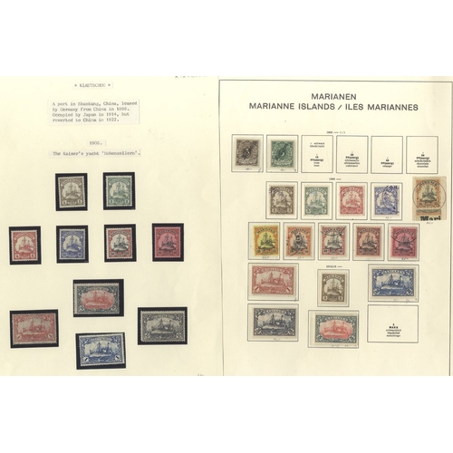 652 - COLONIES accumulation on pages, Hagners and cards with mint ranges from Caroline, Marianne (noted 19... 