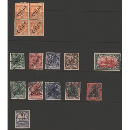 653 - COLONIES mainly M (or UM), some U, collection on leaves incl. Cameroun with 1897 1pf (2), 5pf, 10pf ... 