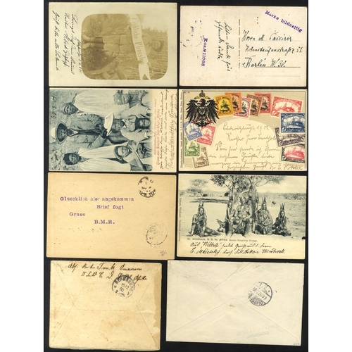 656 - GERMAN SOUTH WEST AFRICA postal history group incl. Forerunners, noted - 1892-97 Germany 3pf pair on... 