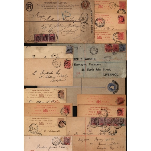 678 - 1887-1907 circa type of covers/cards etc. virtually all QV, majority is used postal stationery incl.... 