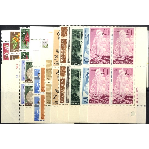 826 - 1960 Defin set in corner blocks of four, mainly UM, some with hinge mark on one stamp, SG.781/802 ex... 