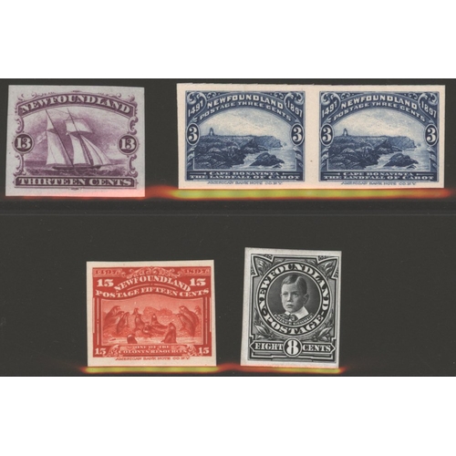 830 - 1865-1911 group of Plate Proofs on card with 1865 13c in mauve on thin paper, 1897 3c blue (pair) an... 