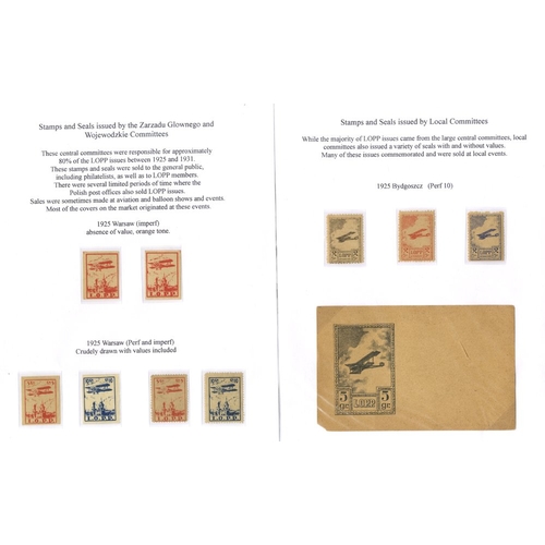 885 - Air Defence League Labels: 1929-38 M collection with covers written up for exhibition display, incl.... 