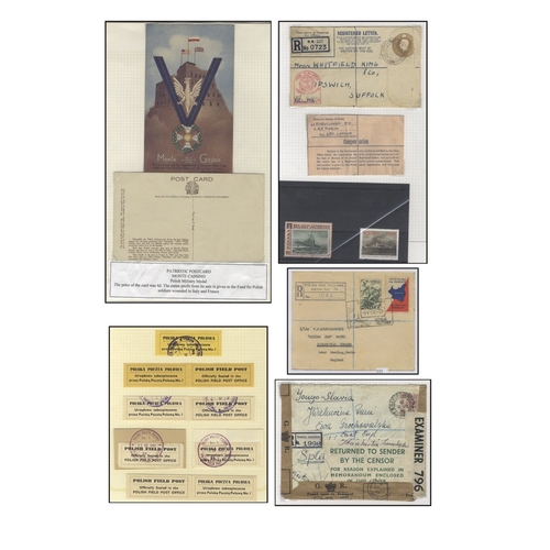 887 - 1939-45 War: diverse accumulation, written up on display leaves, incl. Red Cross labels, patriotic p... 