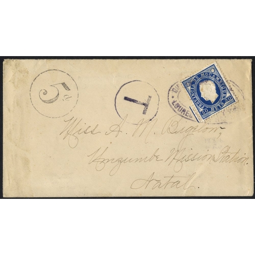 896 - MOZAMBIQUE 1893 envelope (with letter) from Lourenco Marques addressed to 'Umzumbe Mission Station, ... 