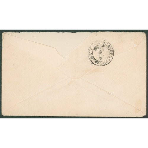 903 - 1895 (15 Nov) envelope to Johannesburg, bearing 1892-94 4d tied by light 'BULAWAYO/RHODESIA' c.d.s. ... 