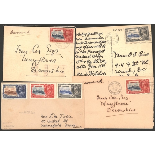 151 - 1935 Jubilee issues on covers 1935-36 envelopes (11) and a PPC franked with 1935 Jubilee issues incl... 