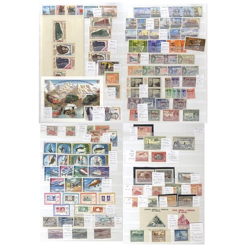 165 - RAILWAY, SHIPS & AIRCRAFT M or UM ranges of stamps & M/Sheets in a large stock book, all tagged with... 