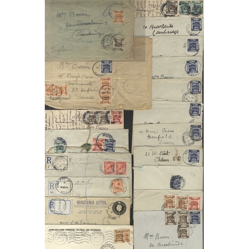 828 - WWI/BRITISH MANDATE COVERS interesting group of covers to UK in mixed condition incl. April 1918 sca... 