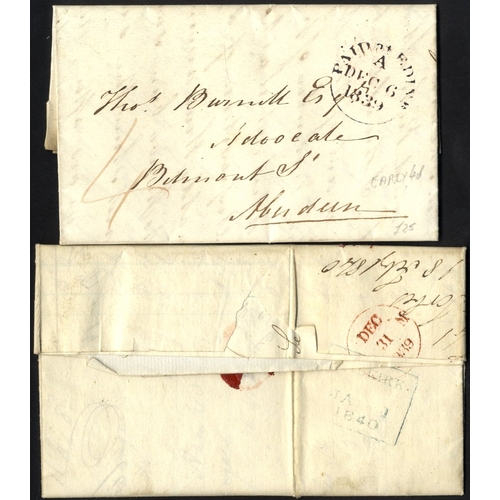 1156 - SCOTLAND UNIFORM 4d POST scarce EDINBURGH h/struck 4 31 December 1839 EL to Falkirk (filing crease... 