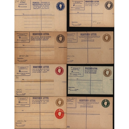 1163 - KGVI & QEII MINT REGISTRATION ENVELOPES (size F & G) issued between 1939 & 1961 incl. KGVI 1944 3d g... 